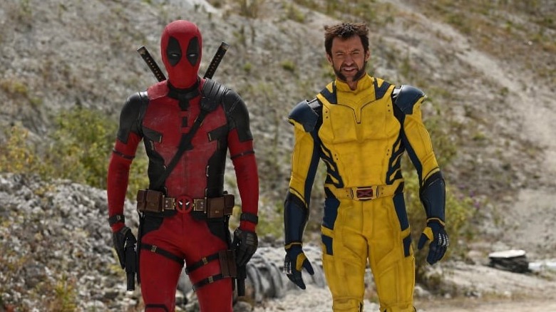 Deadpool and Wolverine at a beach