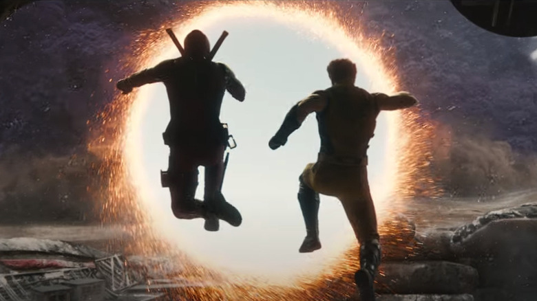 Wolverine and Deadpool jumping portal