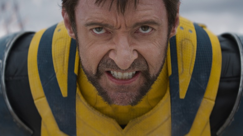 Wolverine grimacing wearing costume