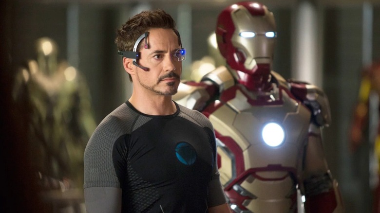 Tony Stark with Iron Man suit