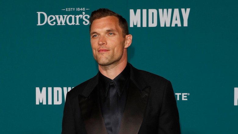 Ed Skrein at the premiere of Midway