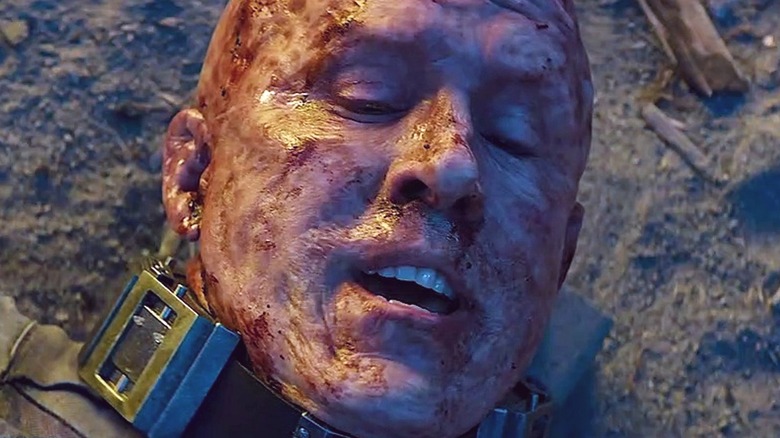 Deadpool dying wearing a collar