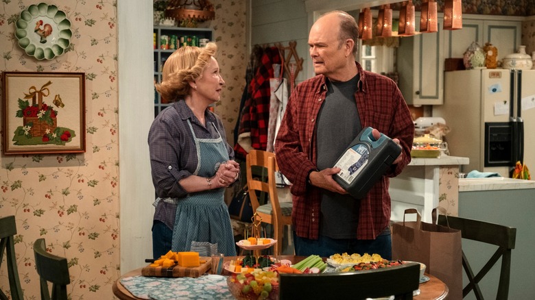 Kitty and Red Forman in kitchen
