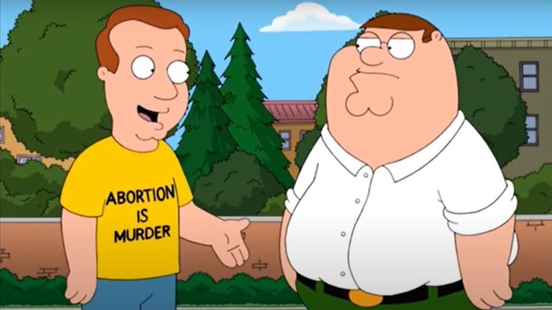 Peter Griffin talking to activist