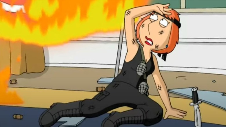 Lois Griffin shielding from fire