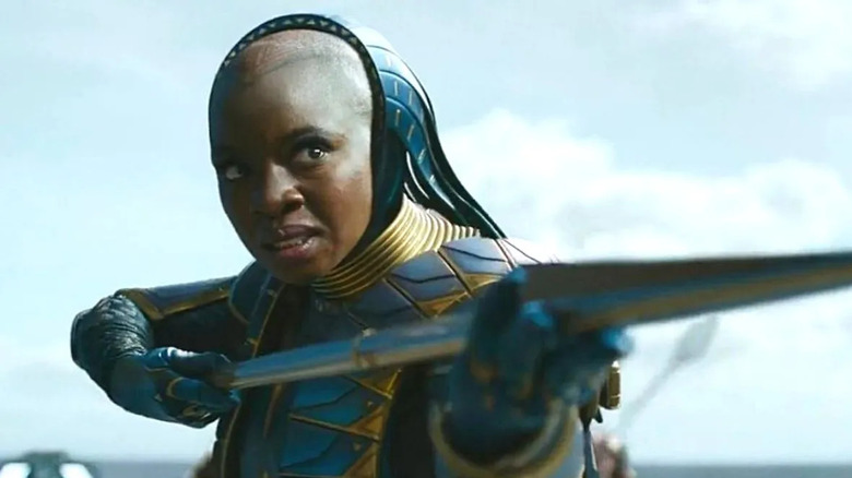 Okoye aims her spear