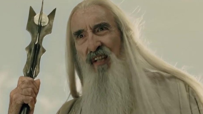 Saruman's face and staff