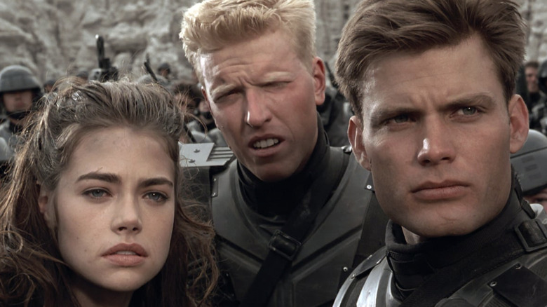 Starship Troopers characters contemplating