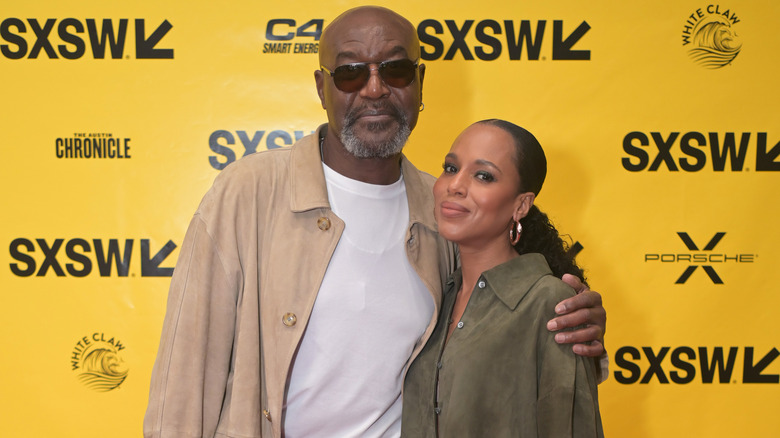 Delroy Lindo and Kerry Washington posing