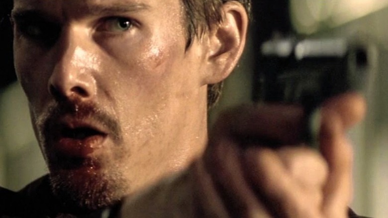 Ethan hawke intense holding gun