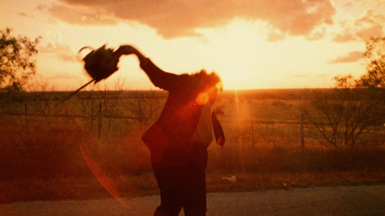 Leatherface dancing with chainsaw