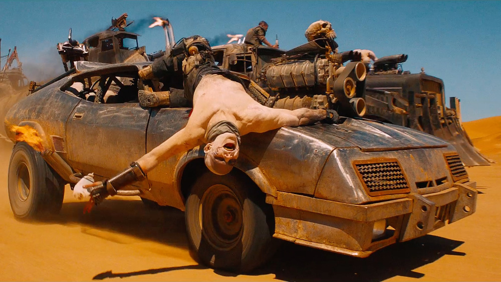 Slint riding the Interceptor in Mad Max: Fury Road