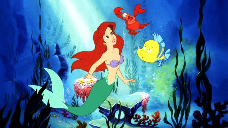 Ariel, Flounder, and Sebastian together in The Little Mermaid