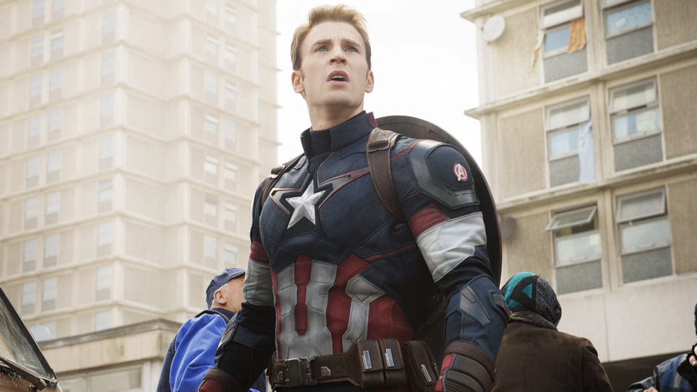 Steve Rogers looking up