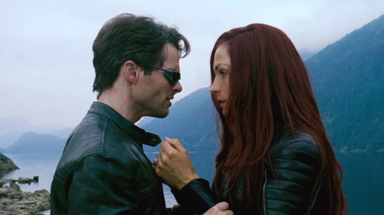 Cyclops and Jean Grey outside