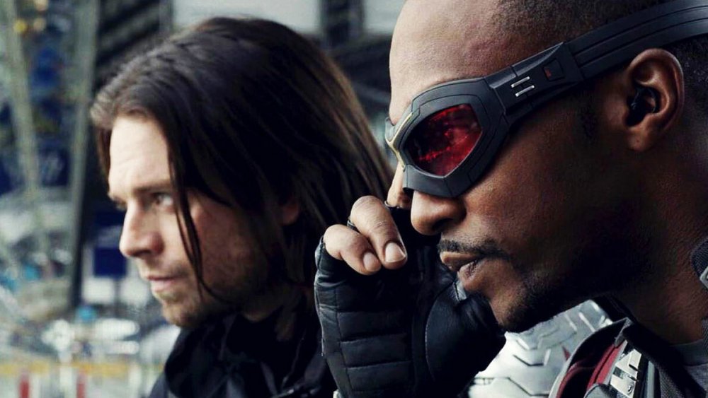 Sebastian Stan as The Winter Soldier and Anthony Mackie as The Falcon