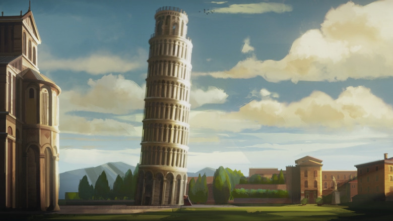 Thor pushing Leaning Tower of Pisa