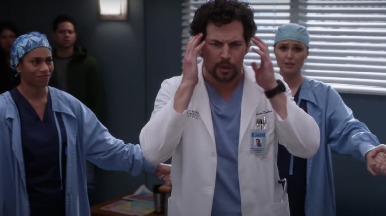 Andrew DeLuca stressing in Grey's Anatomy