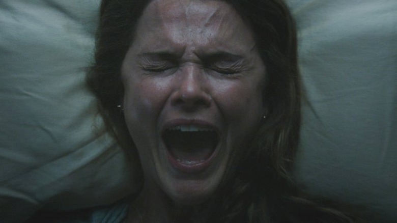 Keri Russell screams in bed