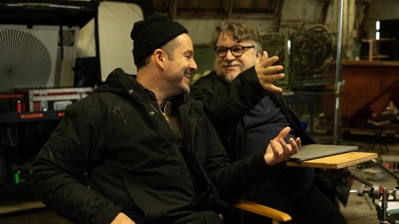 Scott and Guillermo on set