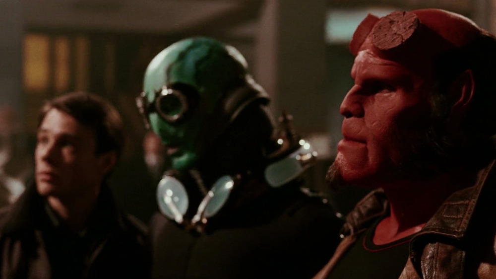 Hellboy standing with allies