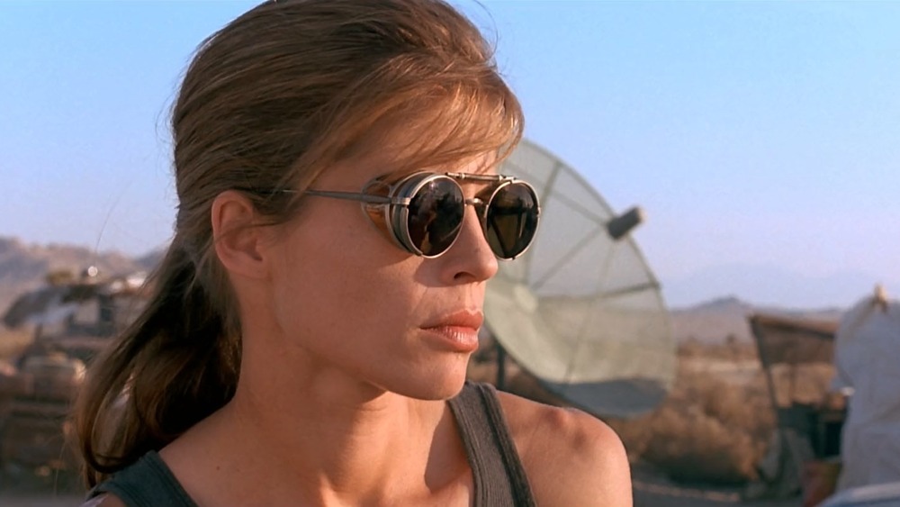 Sarah Connor wearing glasses