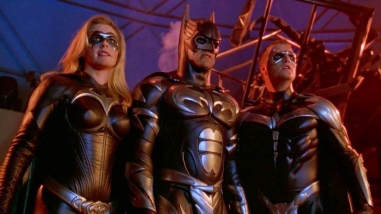 Alicia Silverstone, George Clooney and Chris O'Donnell in "Batman and Robin" 