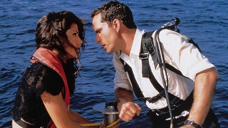 Sandra Bullock in a lifejacket