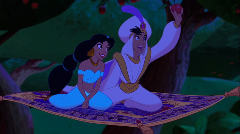 Aladdin and Jasmine on magic carpet