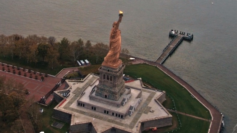 Statue of Liberty glowing copper