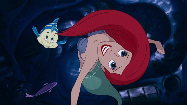 Ariel swimming upside down