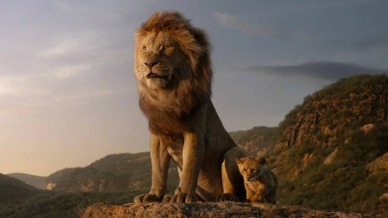 Mufasa sitting with Simba