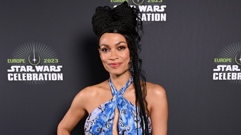 Rosario Dawson smiling at Star Wars event