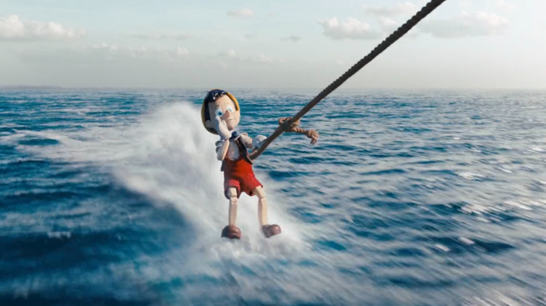 Pinocchio water skiing 