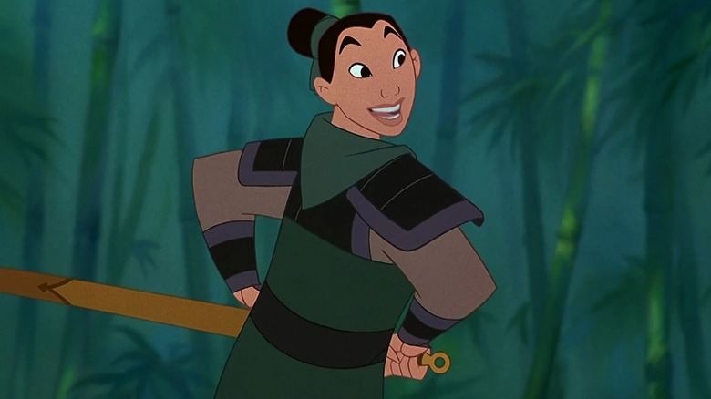 Mulan draws sword