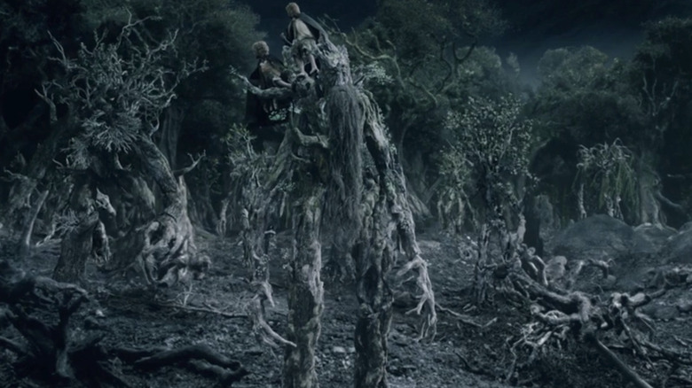 Treebeard and Ents at the edge of Fangorn forest