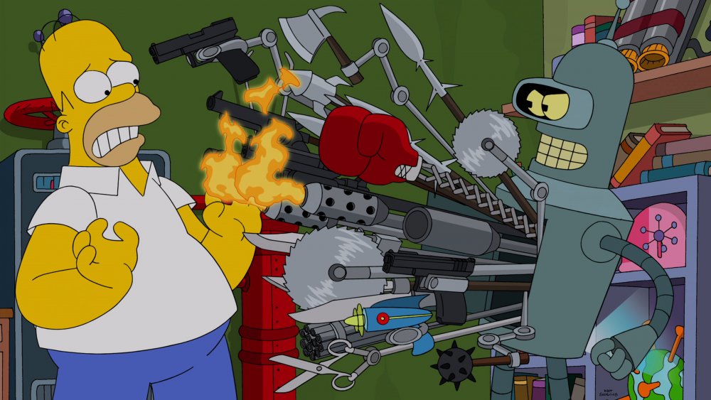 Homer Simpson and Bender Bending Rodriguez on The Simpsons