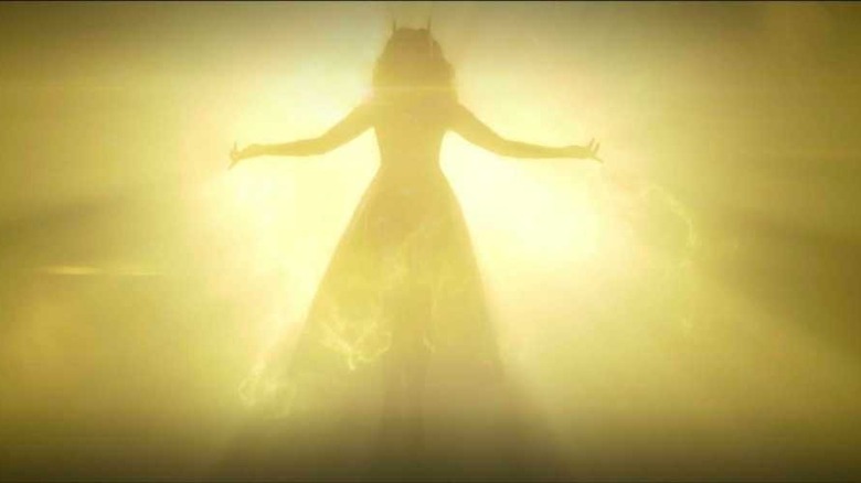 Scarlet Witch silhouette golden light