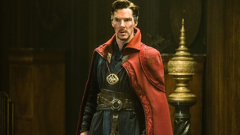 Doctor Strange in cape concentrated