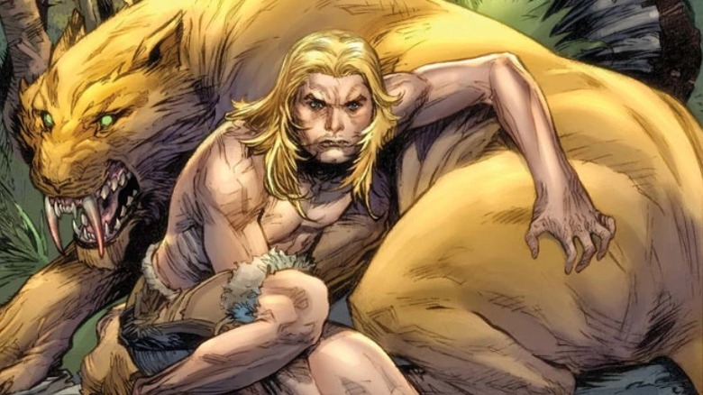 Ka-Zar with a sabretooth tiger