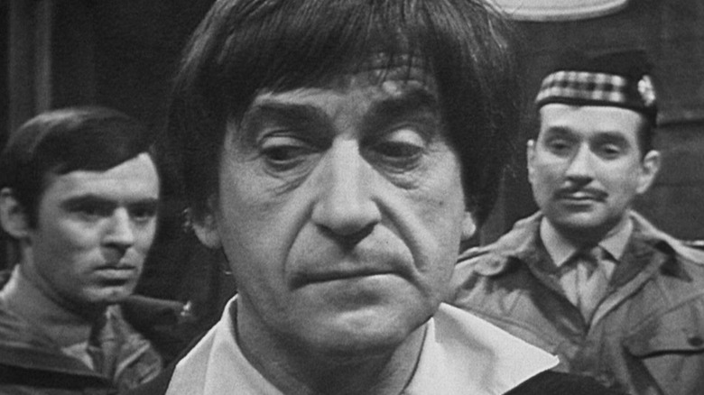 The Second Doctor looks down