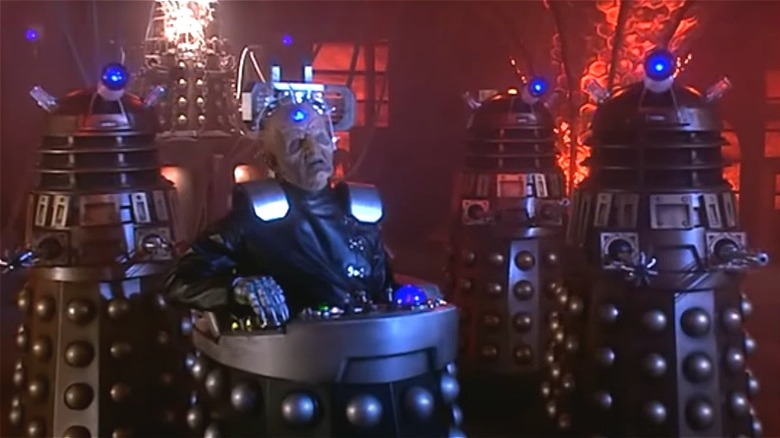 Davros flanked by Daleks 