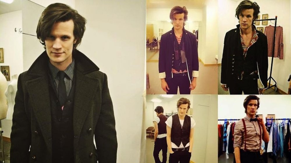 Matt Smith in fittings for Doctor Who