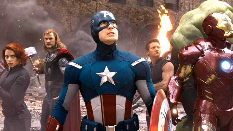 Captain America leading Avengers