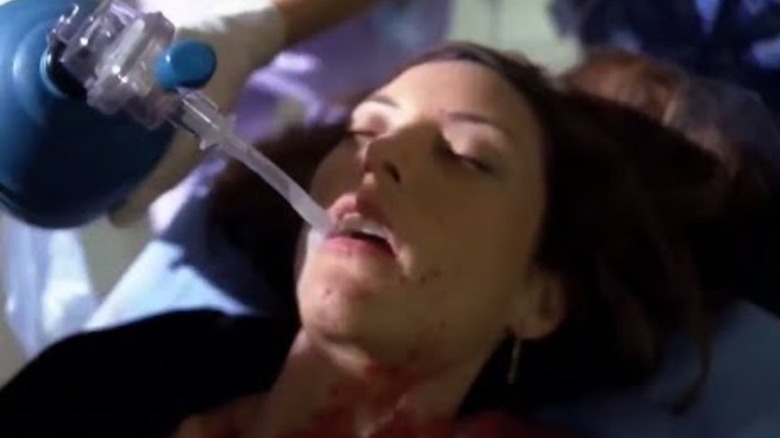 Lola Glaudini in the hospital in Criminal Minds