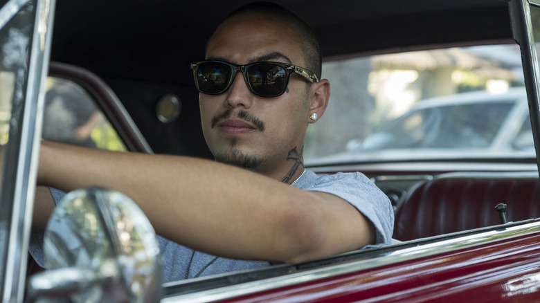 Oscar drives a car in "On My Block" (2018-2021)