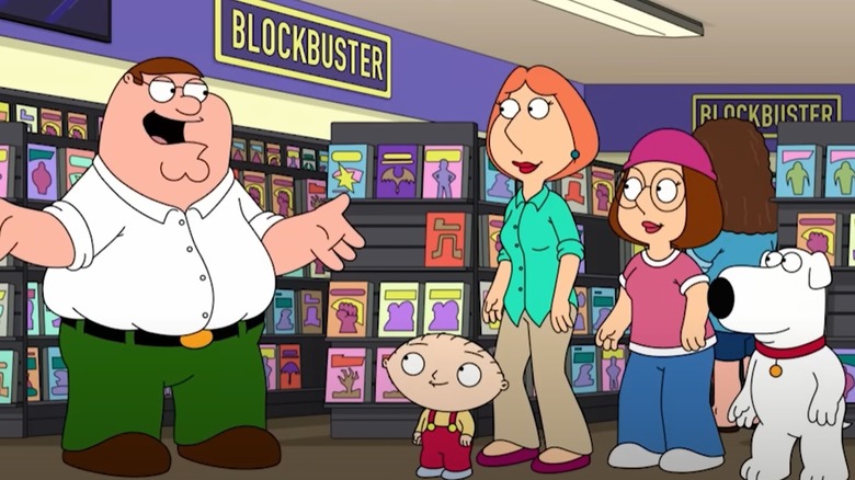 Griffin family at Blockbuster