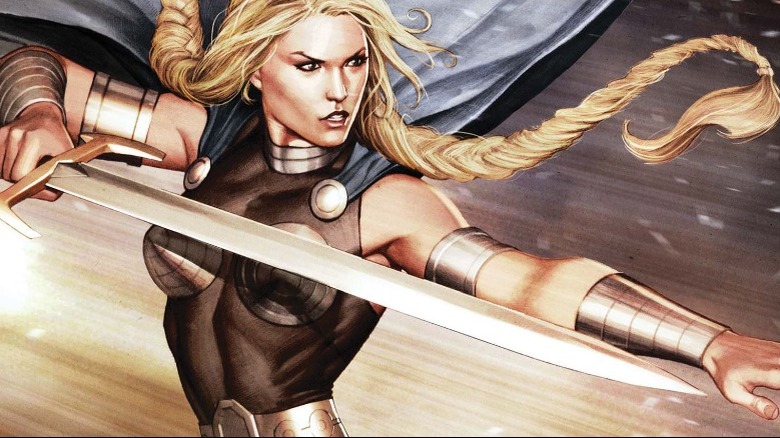 Marvel's Valkyrie wielding a sword 