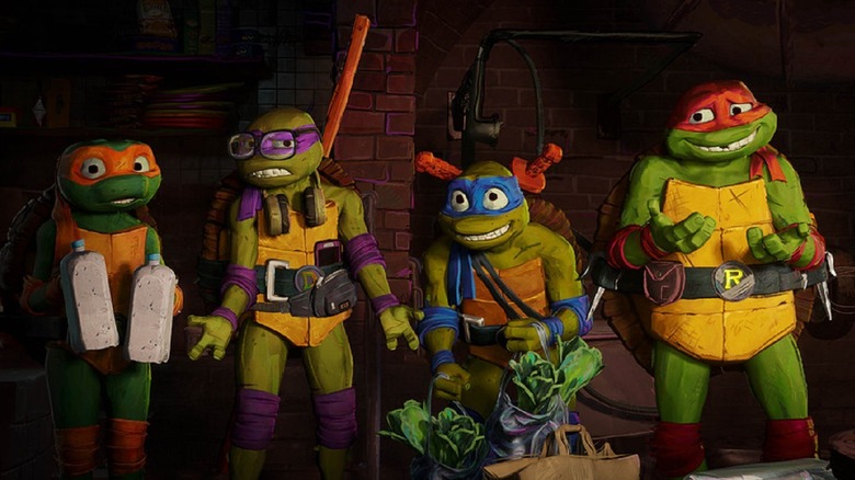 Teenage Mutant Ninja Turtles standing in line