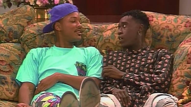 Will Smith and Ice Tray sitting on the couch